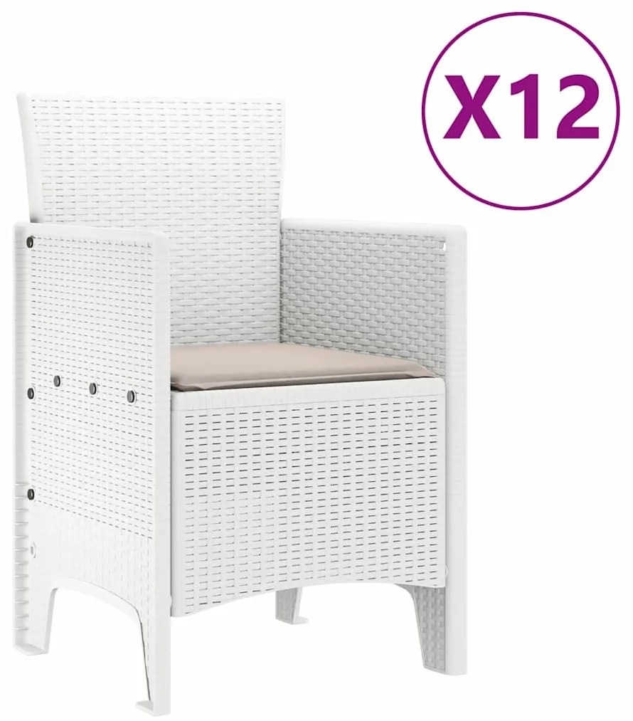 Conjunto de Jantar para Jardim 13 pcs Branco e Cinza Claro