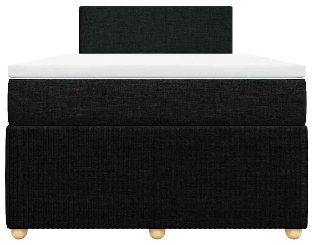 Cama com molas/colchão 120x200 cm tecido preto