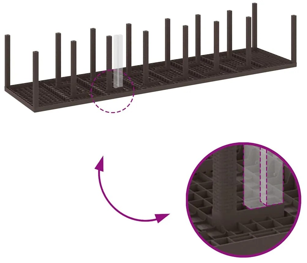Conjunto de Jantar de Jardim 17 pcs Castanho Para 16 Pessoas