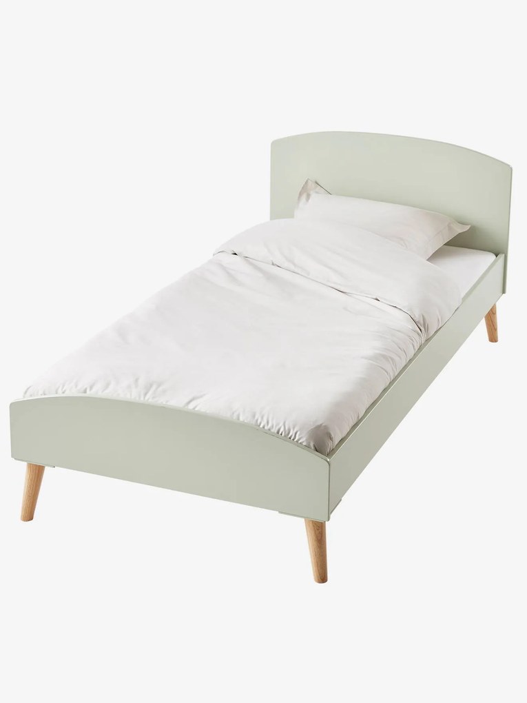 Cama de criança Montessori, TEMA CONFETES verde claro liso