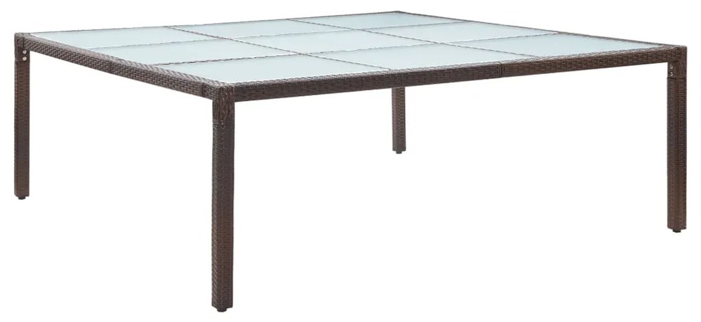 Mesa de jantar para jardim 200x200x74 cm vime PE castanho