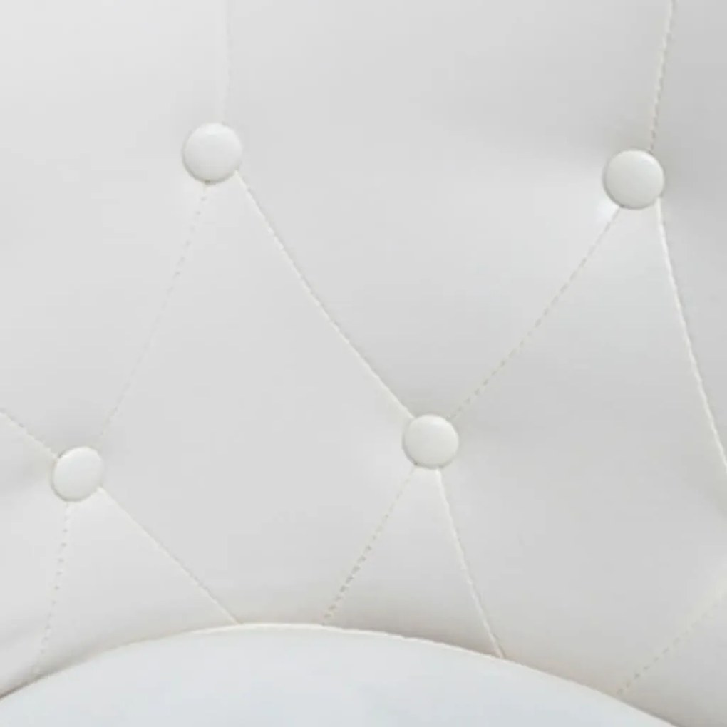 Poltrona com apoio de pés couro artificial branco