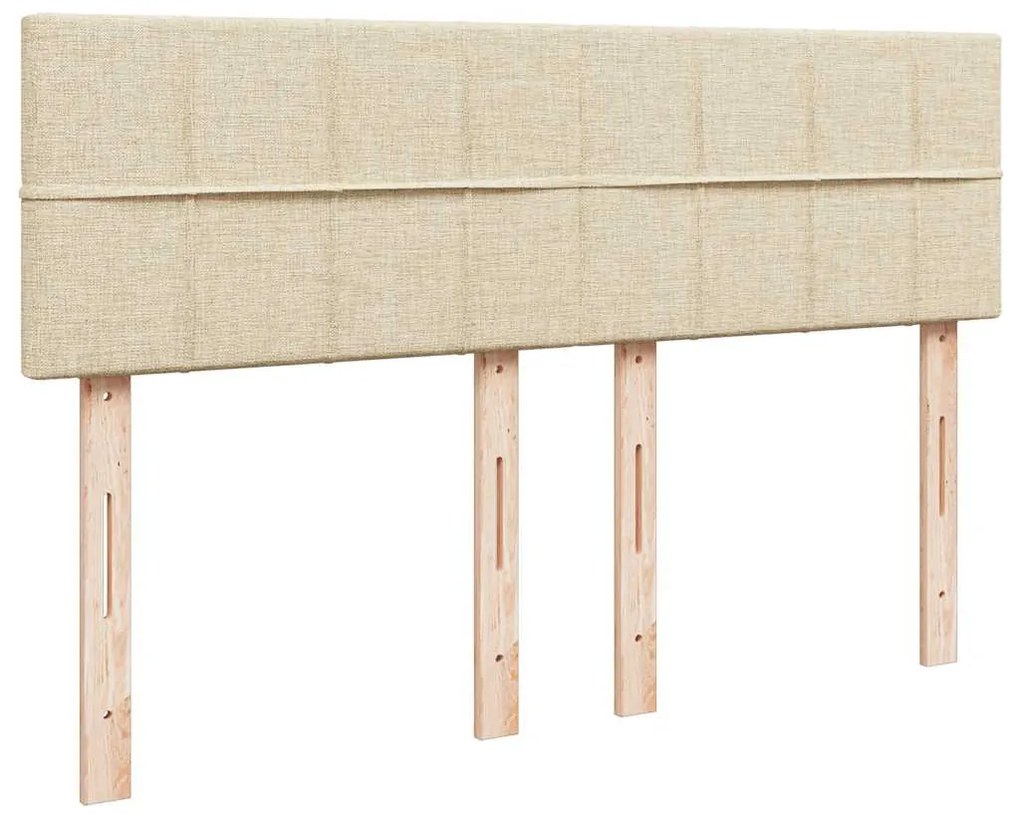 Cama com molas/colchão 140x190 cm tecido cor creme