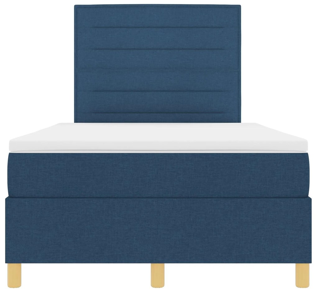 Cama Estrado com Colchão Azul Cama de Casal Pequena Tecido