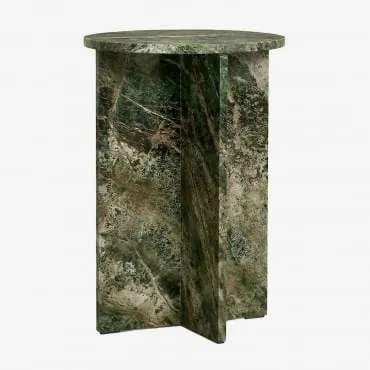 Pack De 2 Mesas De Cabeceira Ø35 Cm Em Mármore Mencia Mármore Verde Forest - Sklum
