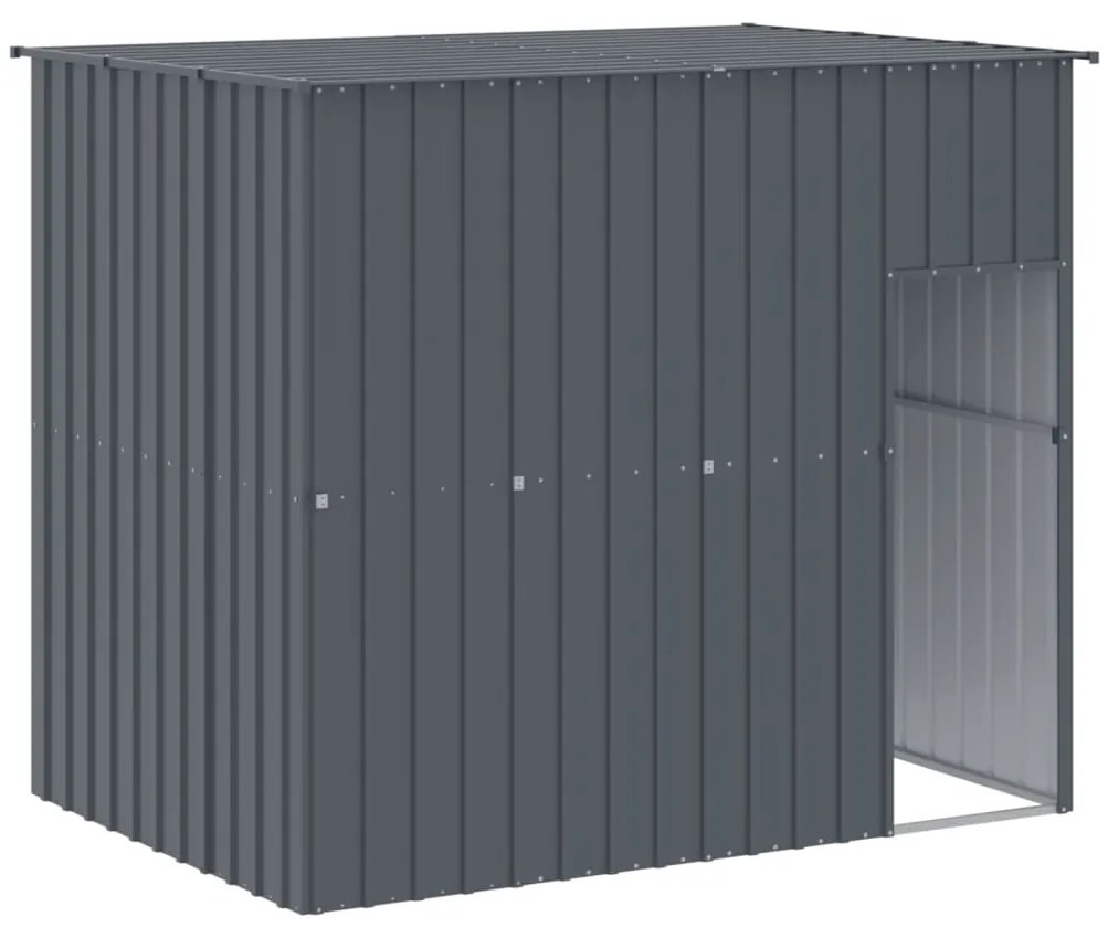 Casota p/ cães c/ parque 214x457x181 cm aço galvaniz. antracite