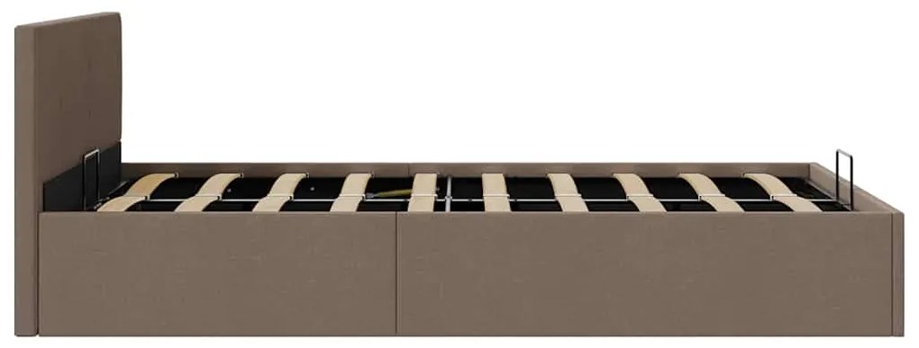 Cama hidráulica c/ arrumação 120x200cm tecido cinza-acastanhado