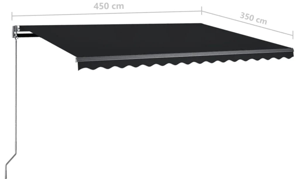 Toldo retrátil manual independente 450x350 cm antracite