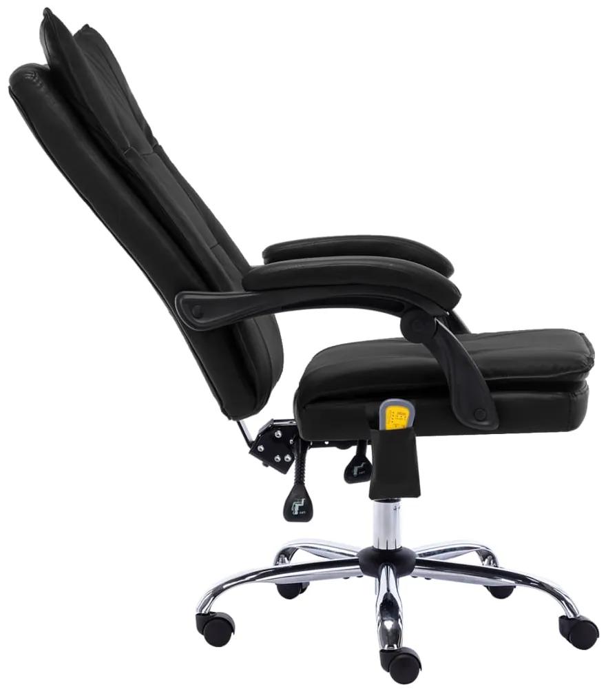 Cadeira de escritório c/ função massagem couro artificial preto