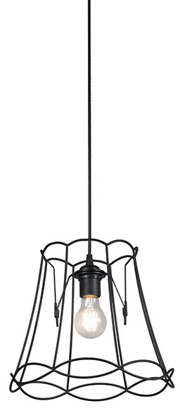 Candeeiro de suspensão retro preto 30 cm - Granny Frame Retro