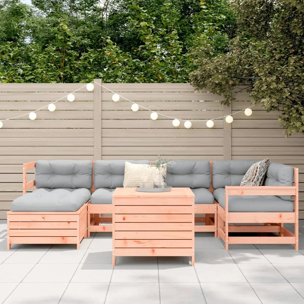 7 pcs conjunto sofás jardim madeira abeto-de-douglas