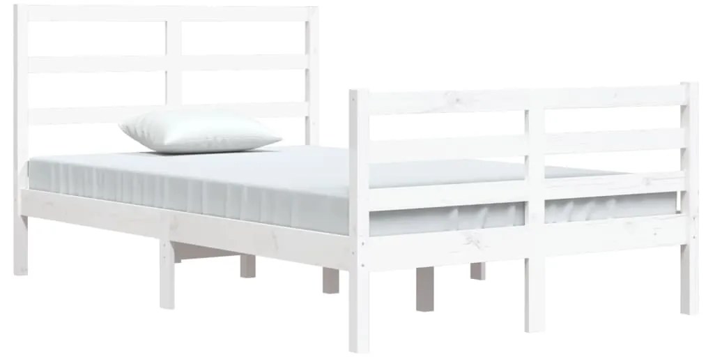 Estrutura de cama 120x200 cm pinho maciço branco