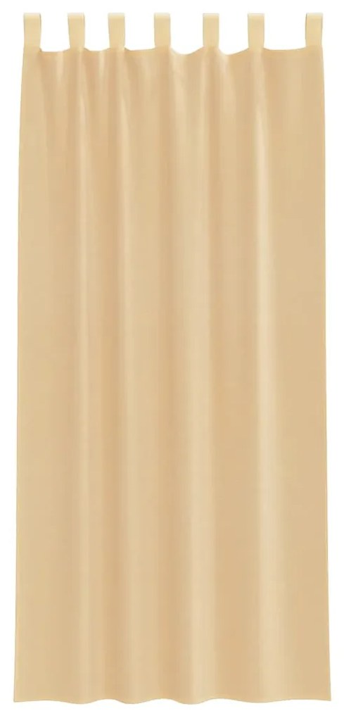 Cortinas de voile com laços 2 pcs areia 140x225 cm