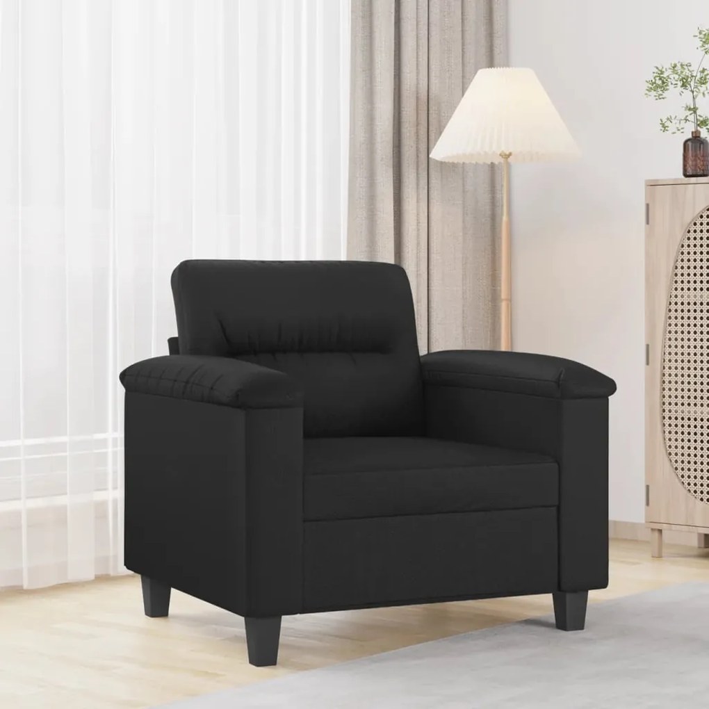 Poltrona couro artificial 60 cm preto