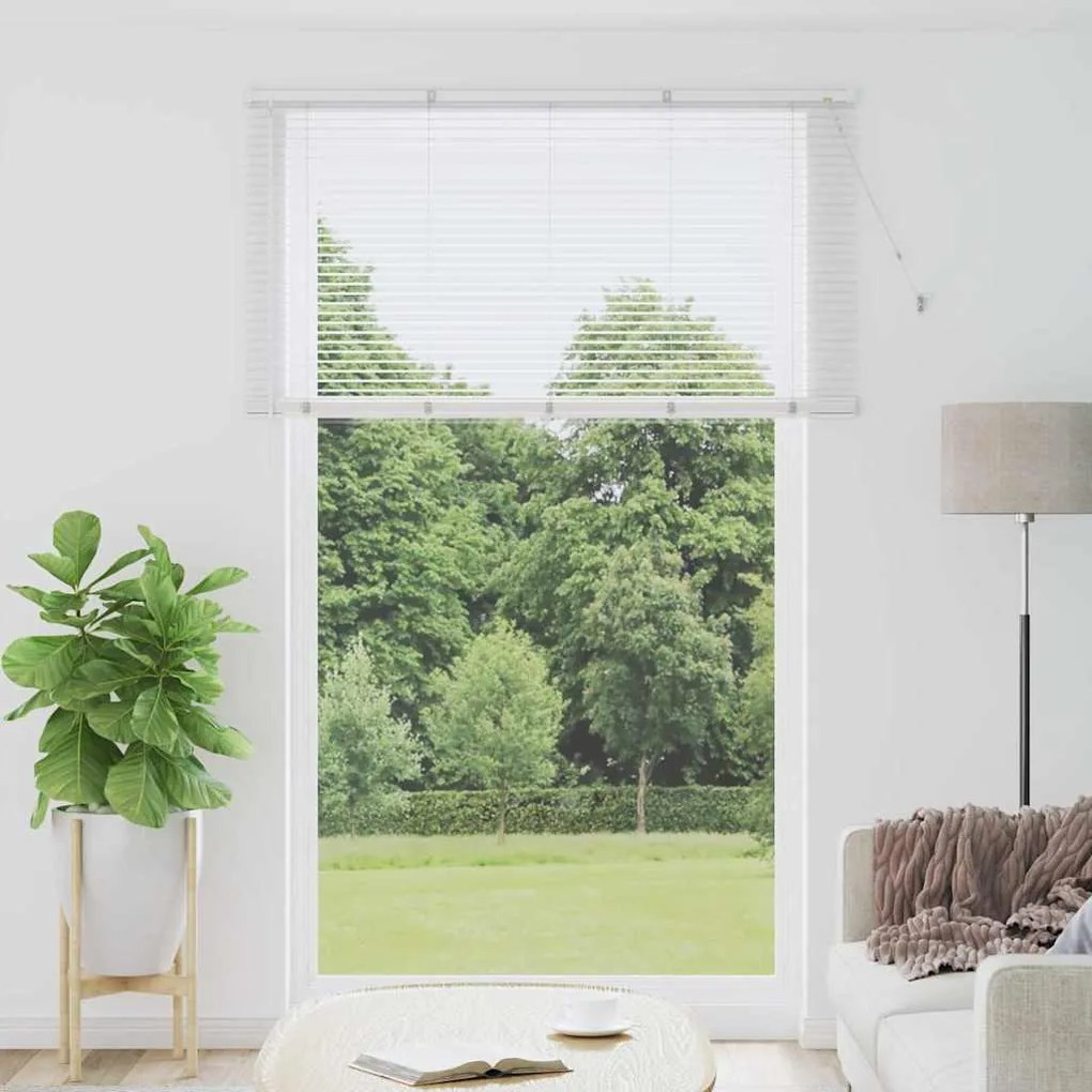 vidaXL Persiana de Janela com cortinas Outros Manual Branco 150 x 220 cm Alumínio