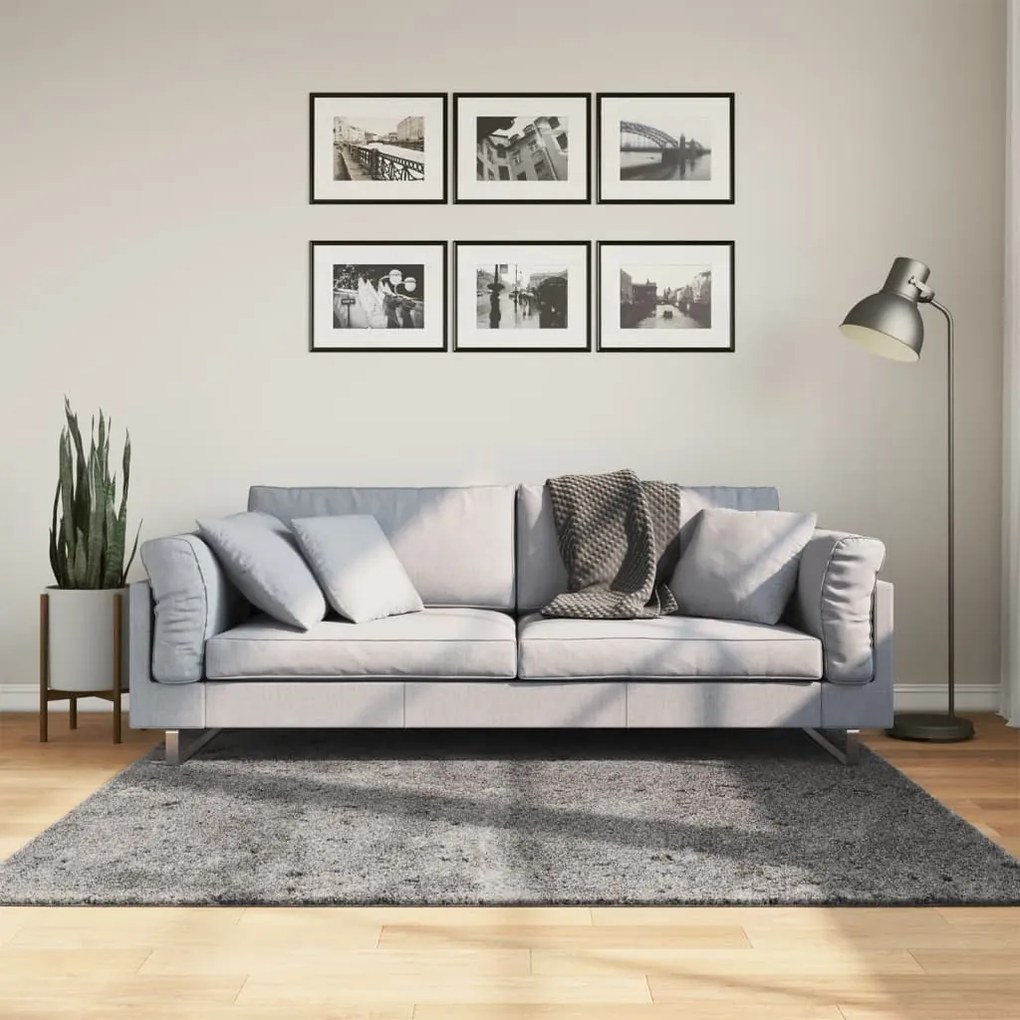 vidaXL Tapete pelo curto macio e lavável HUARTE 160x160 cm antracite