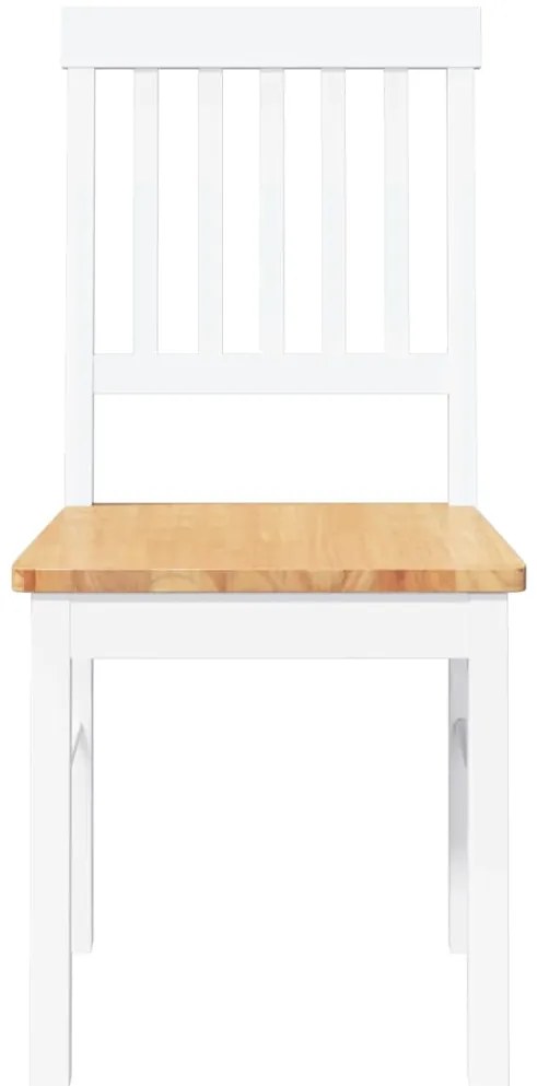 Cadeiras de jantar 2 pcs madeira de seringueira maciça branco