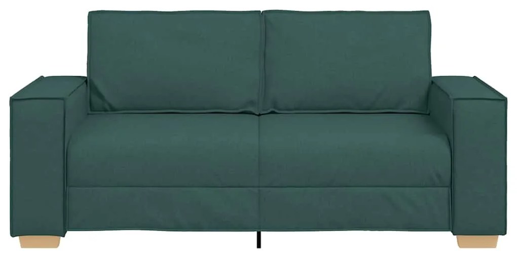 Sofá de 2 lugares verde escuro 140 cm tecido
