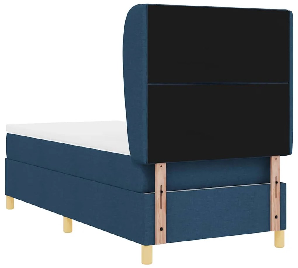 Cama Box com Colchão vidaXL em Azul, 90x200 cm, Tecido