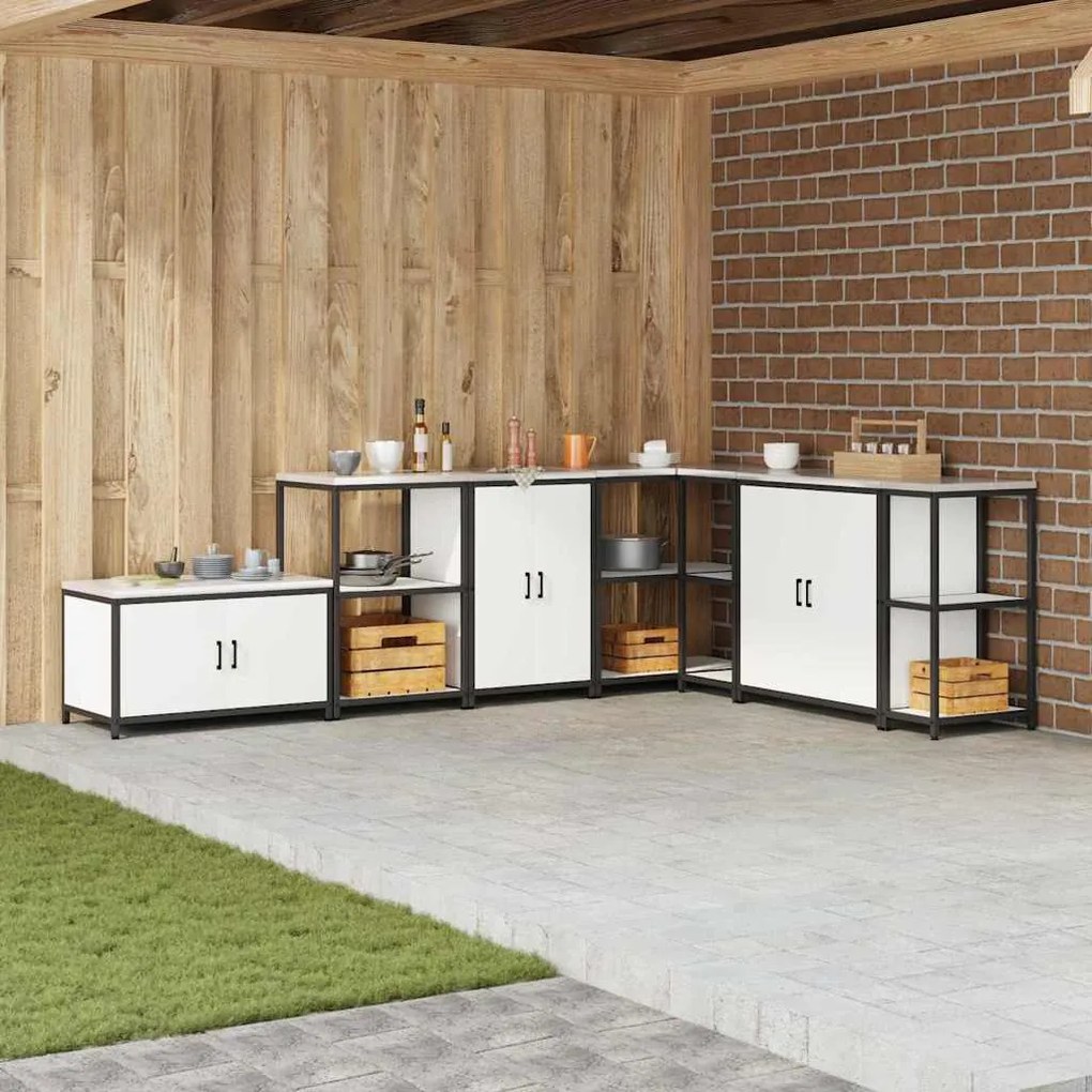 vidaXL Armazenamento de Cozinha com porta Branco 60 x 50 x 92 cm Aço