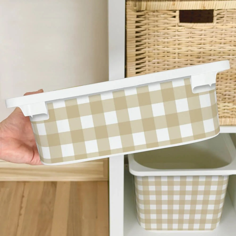 Autocolante para caixa IKEA TROFAST - Padrão xadrez amarelo