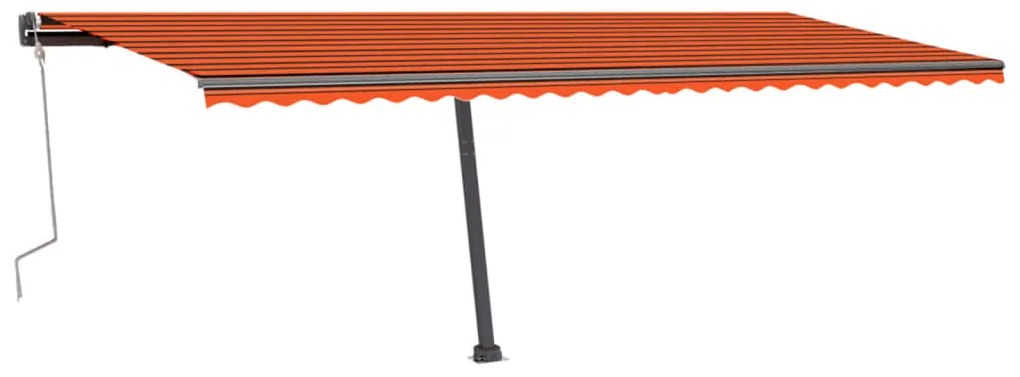 Toldo retrátil manual com LED 600x300 cm laranja e castanho