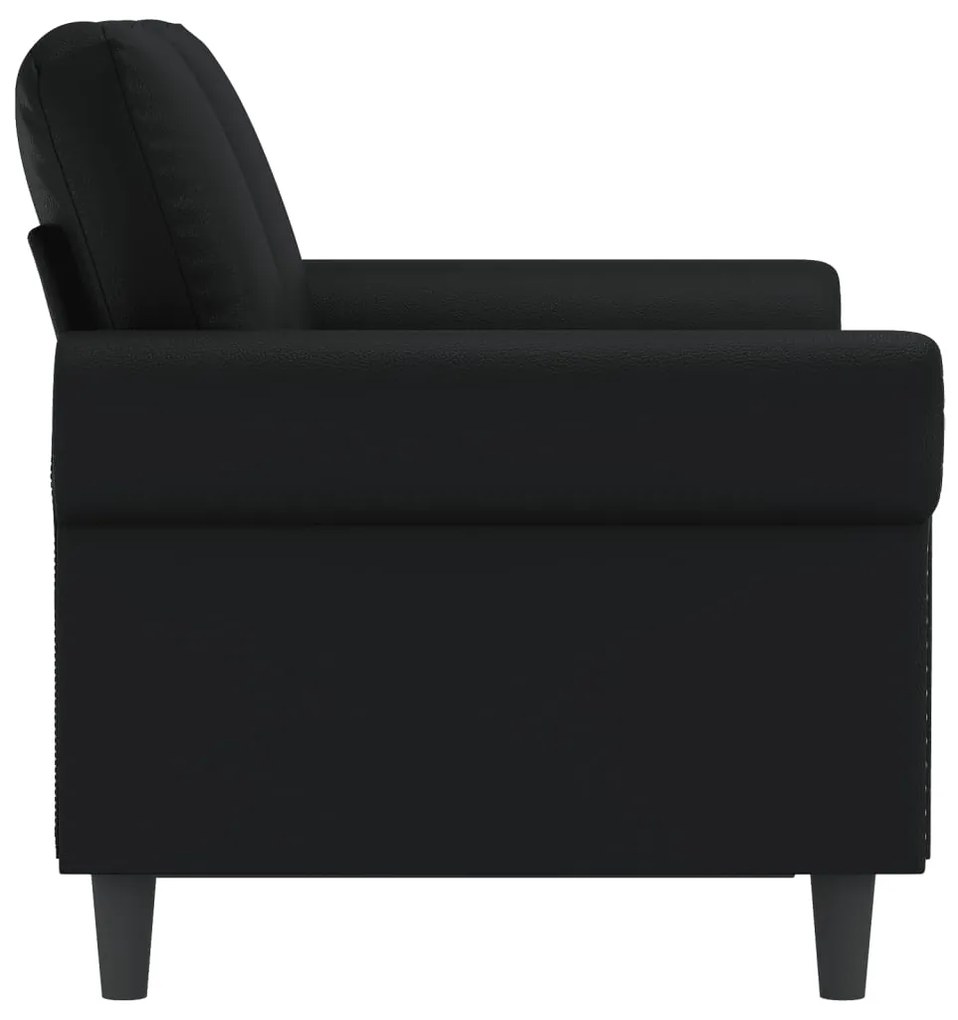 Sofá de 2 lugares 120 cm couro artificial preto