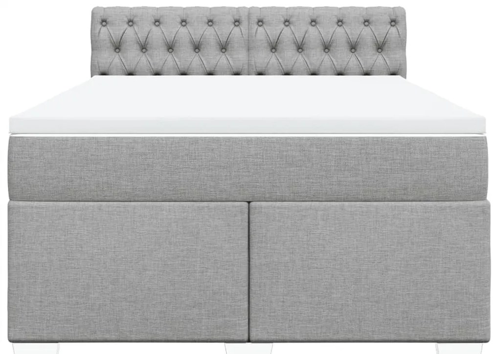 Cama com molas/colchão 140x190 cm tecido cinzento-claro
