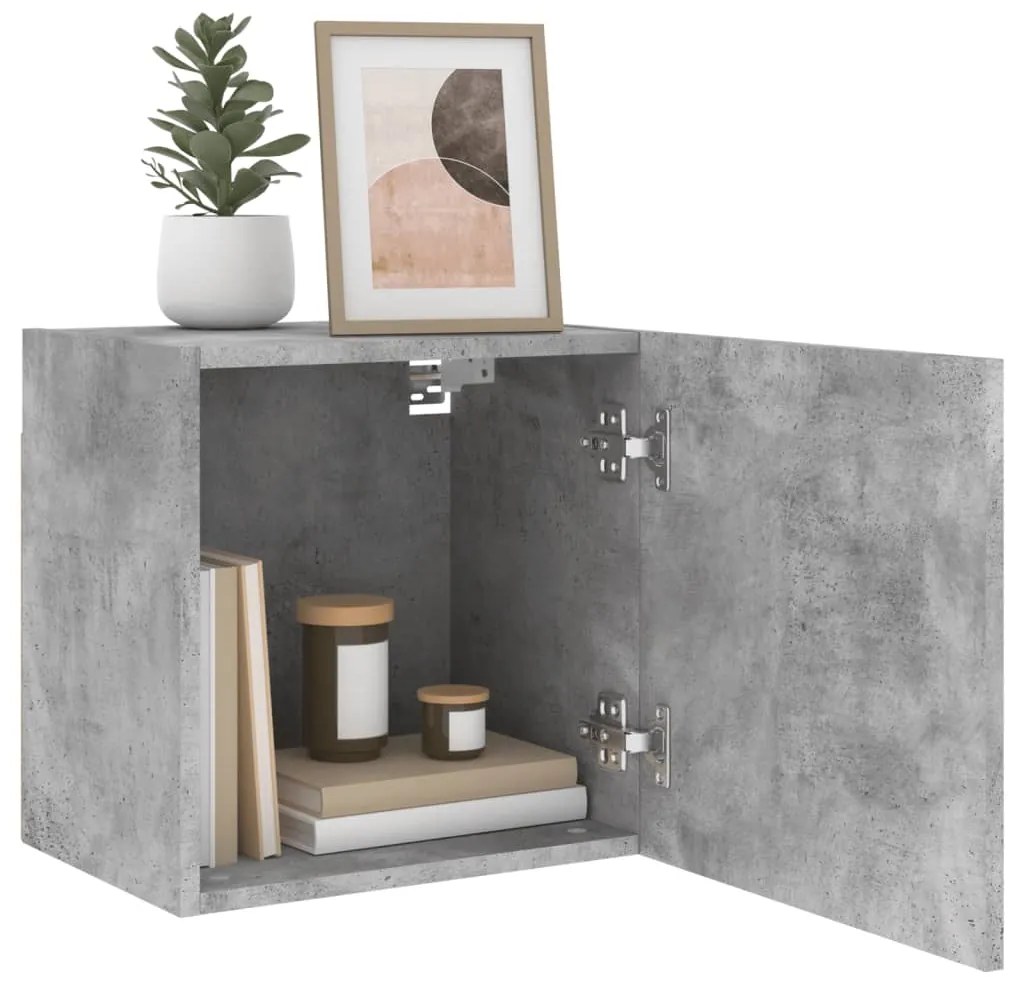 Móveis de parede p/ TV 2pcs 40,5x30x40cm madeira cinza cimento