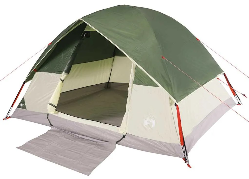 Tenda familiar em cúpula para 6 pessoas impermeável verde