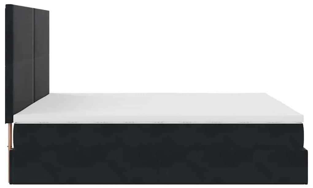 Estrutura de cama otomana com colchões 160x200 cm veludo preto