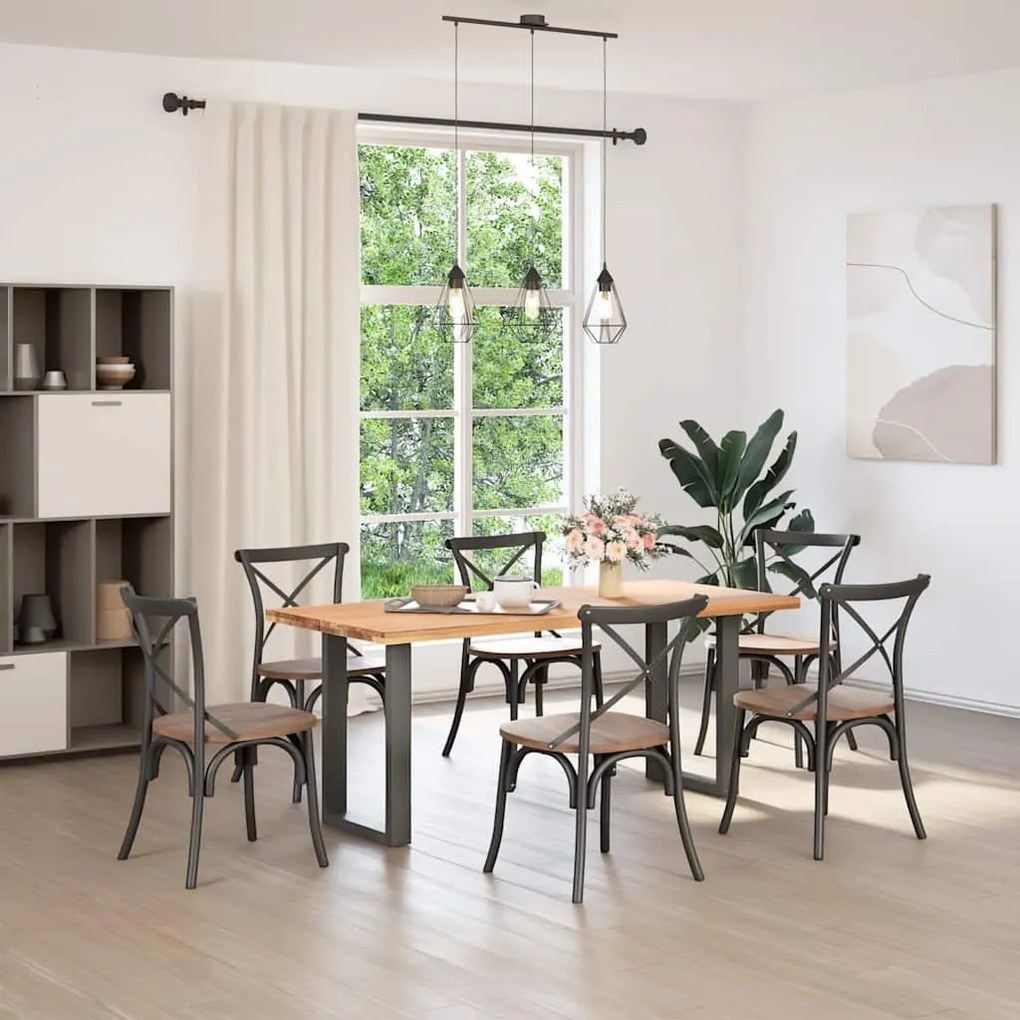Pés para mesa de jantar em formato de U, 2 peças, antracite, 50x(72-73