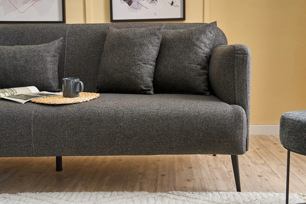 Sofá de 3 Lugares Revos – Antracite – 200 cm x 80 cm x 100 cm