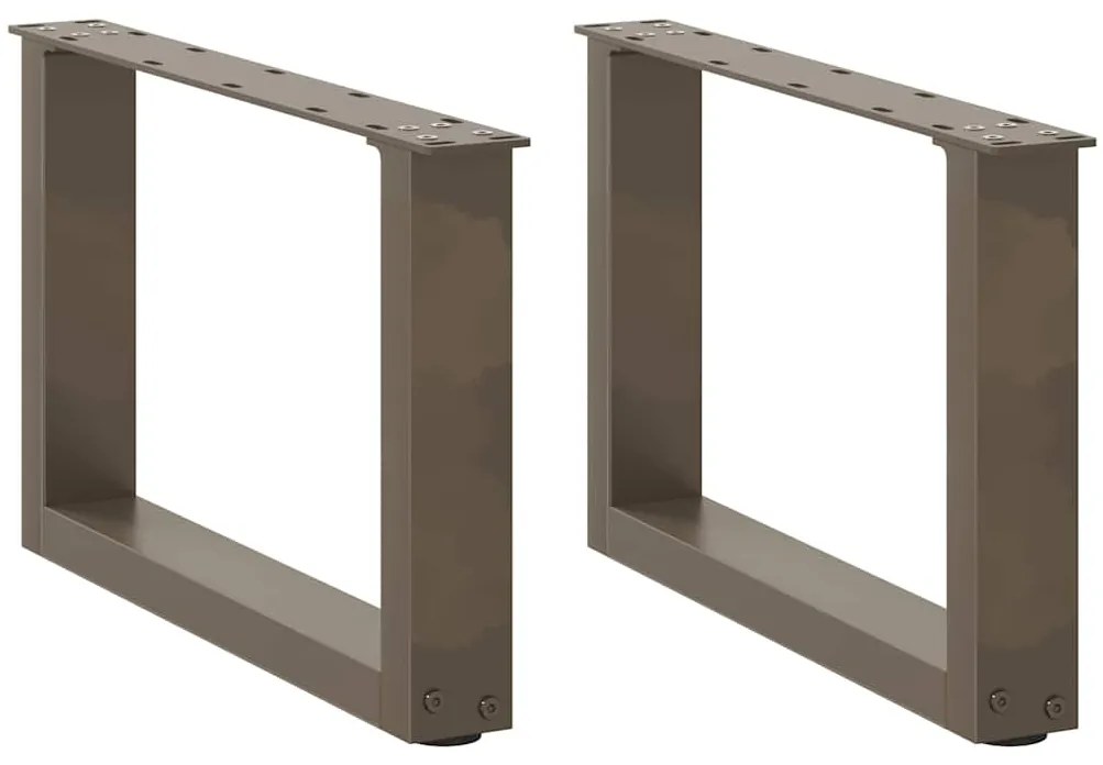 vidaXL Pés para mesa de centro em formato de U, 2 peças, aço natural, 50x(30-31) cm, aço