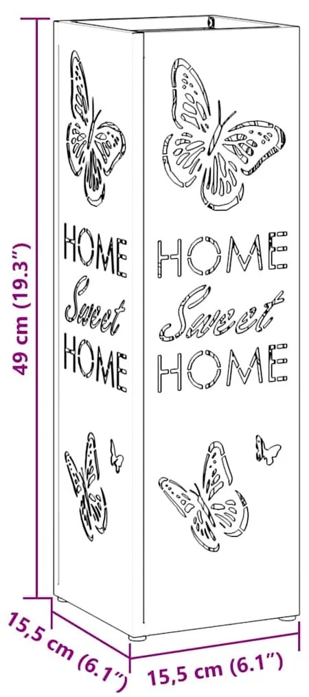 Suporte para Guarda-chuva Rosa Metal Padrão Inserções Decorativas