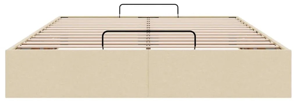 Estrutura cama otomana sem colchão 140x200 cm tecido cor creme