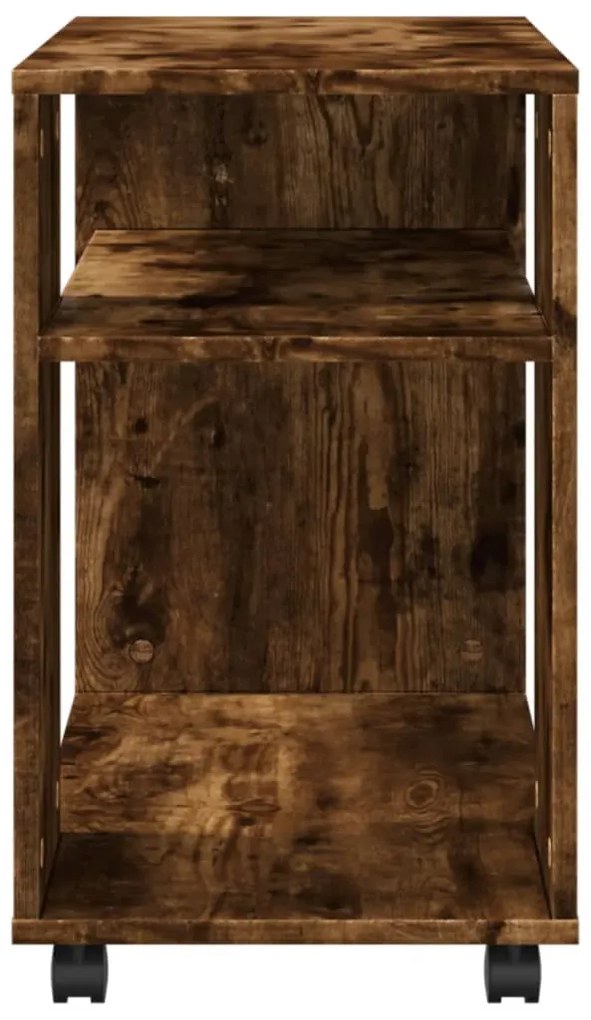 Mesa de apoio com rodas derivados de madeira carvalho fumado