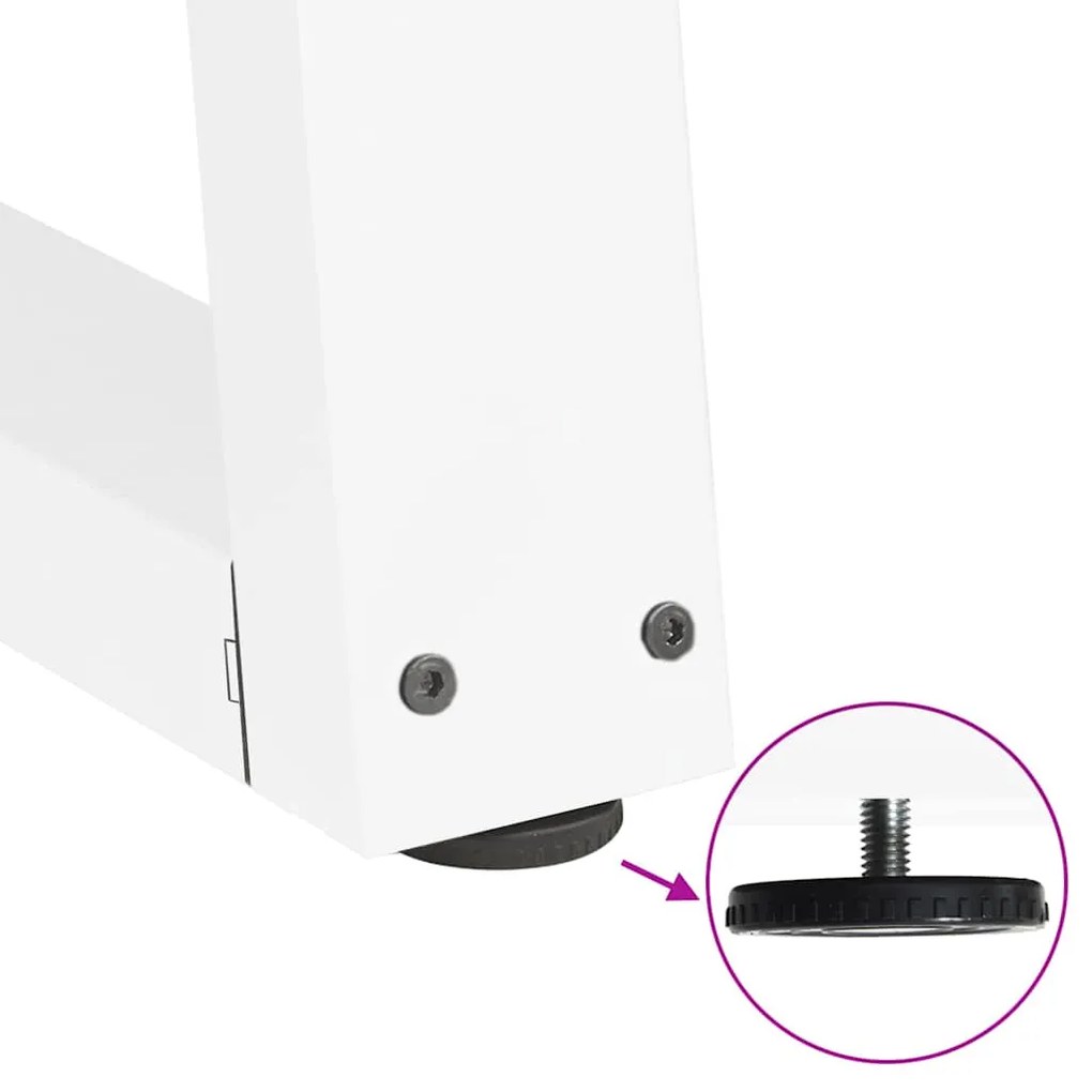 Pernas para mesa de jantar em V, 2 peças, branco, 70x(72-73,3) cm, aço