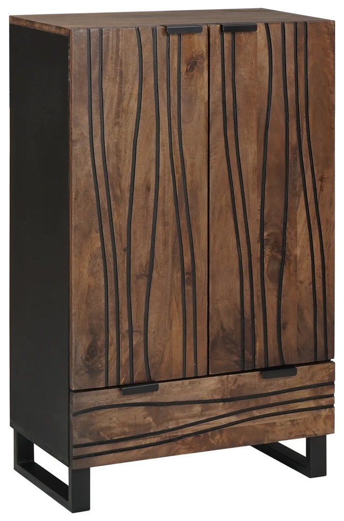 vidaXL Highboard 60x33.5x100 cm de Madeira Sólida de Manga