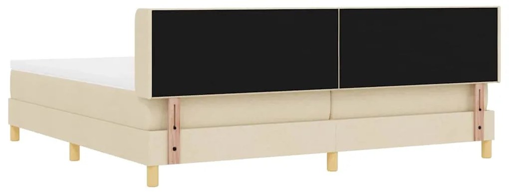 Cama Box com Colchão Creme, 200 x 200 cm, Tecido
