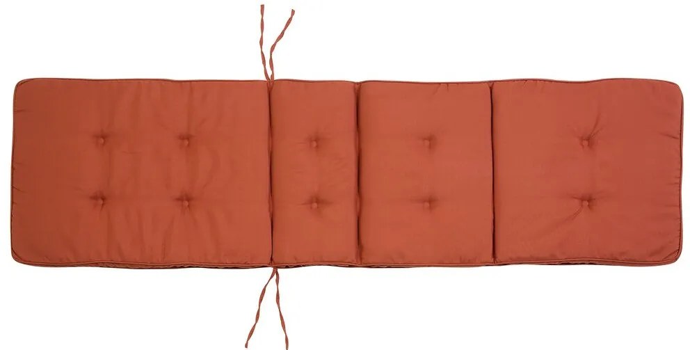 Espreguiçadeira em madeira escura de acácia e almofada vermelha AMANTEA Beliani