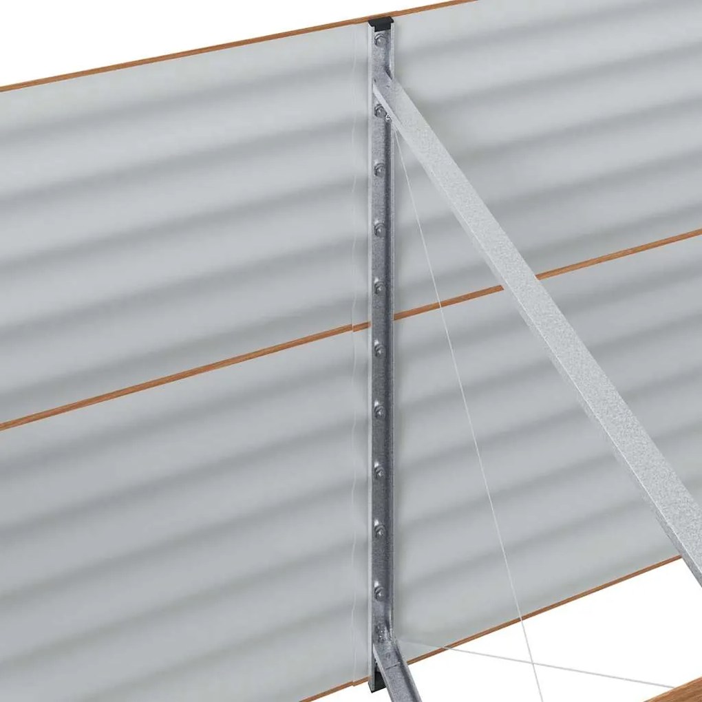 Cama Elevada de Jardim Efeito Madeira Aço galvanizado