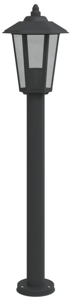 Candeeiro de chão para exterior 80 cm aço inoxidável preto