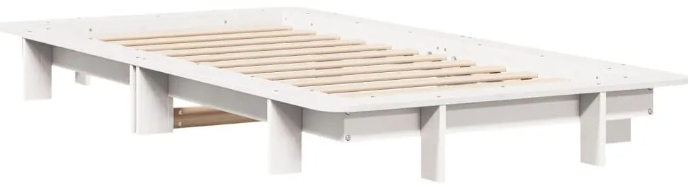 Cama sem colchão 90x200 cm madeira de pinho maciça branco