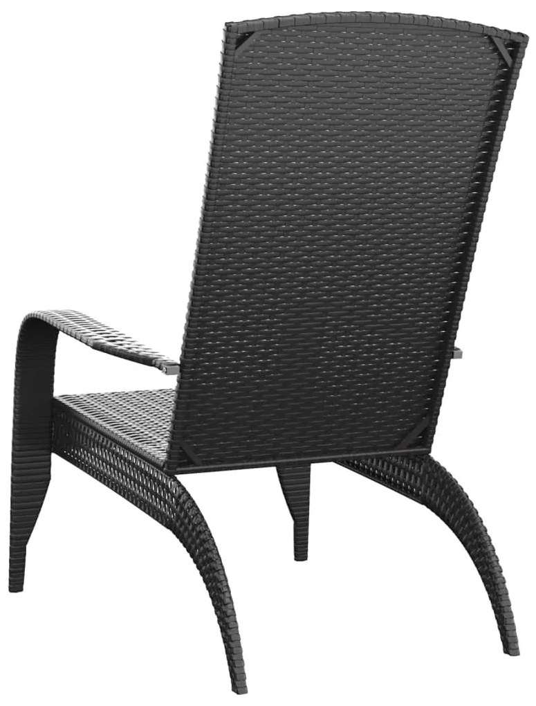 Cadeira de jardim Adirondack vime PE preto