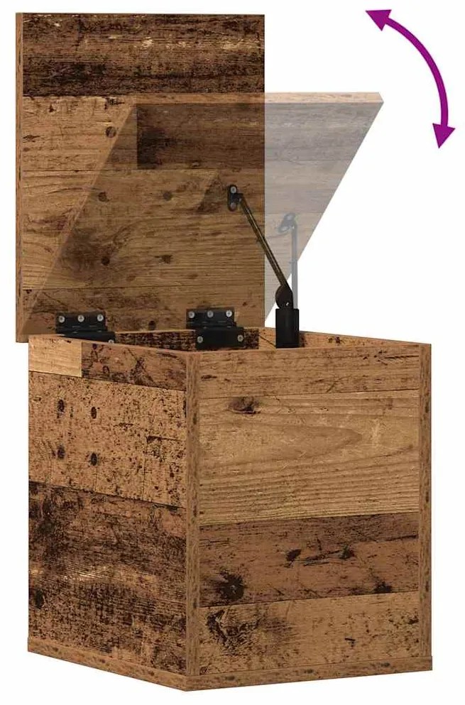 Caixa de Armazenamento vidaXL com Tampa Madeira Antiga 30x35x35 cm Mad