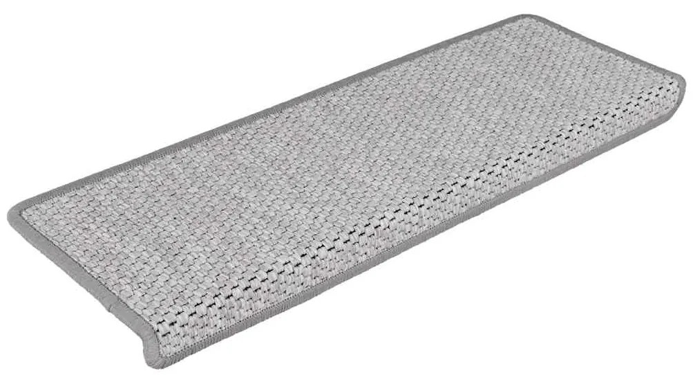 Tapetes escada adesivos aspeto sisal 30 pcs 65x21x4cm platina