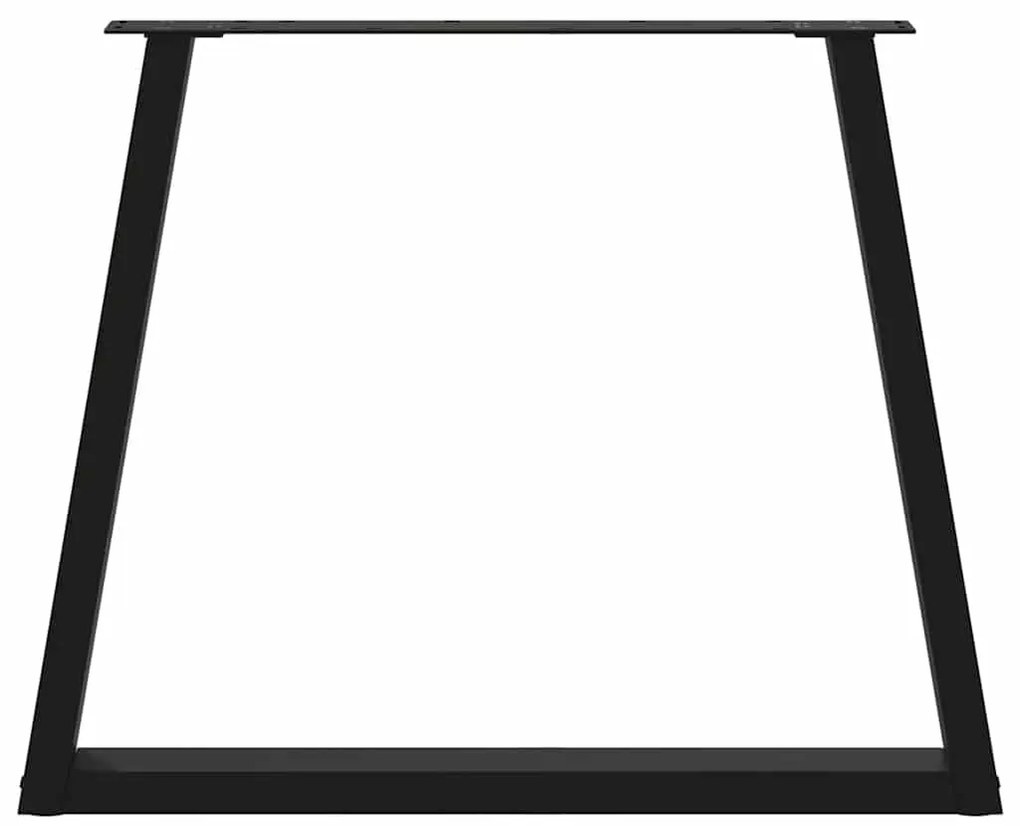 Pernas para mesa de jantar em V 3 peças, preto, 80x(72-73,3) cm, aço