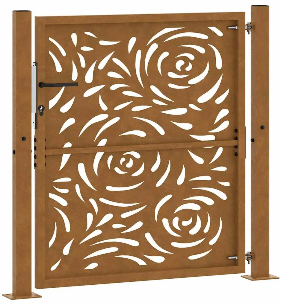 Portão de jardim 105x105 cm design de chama de aço resistente