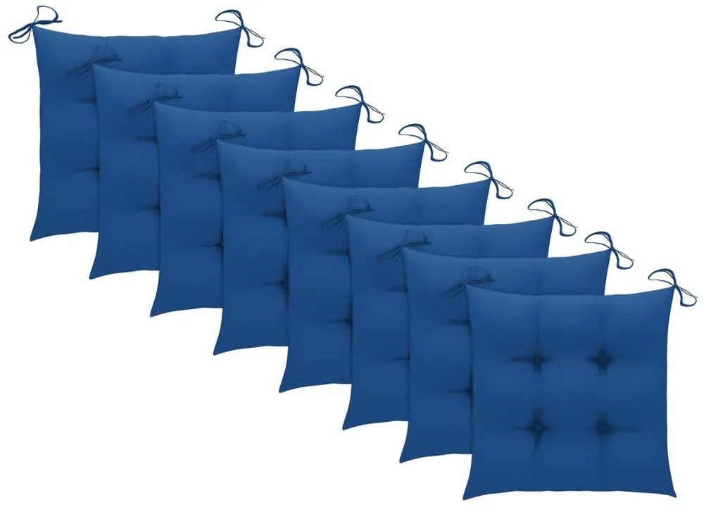 Cadeiras de jantar p/ jardim 8 pcs c/ almofadões acácia maciça